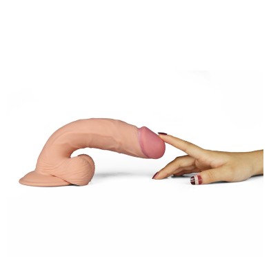 Proste dildo eko skóra realistyczne wibracje 22 cm